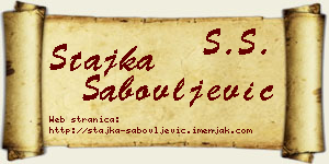 Stajka Sabovljević vizit kartica